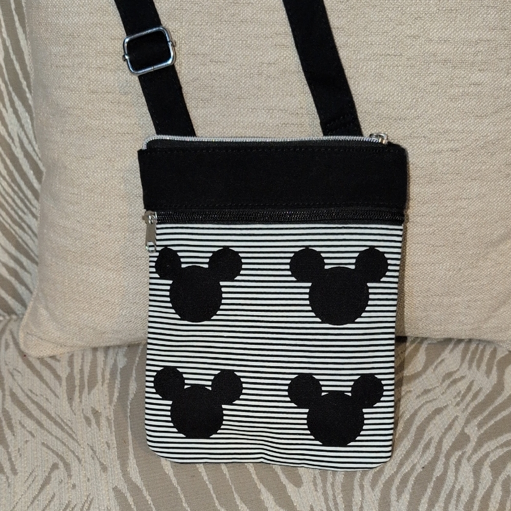 Disney Parks Black and White Mickey Mouse Crossbody